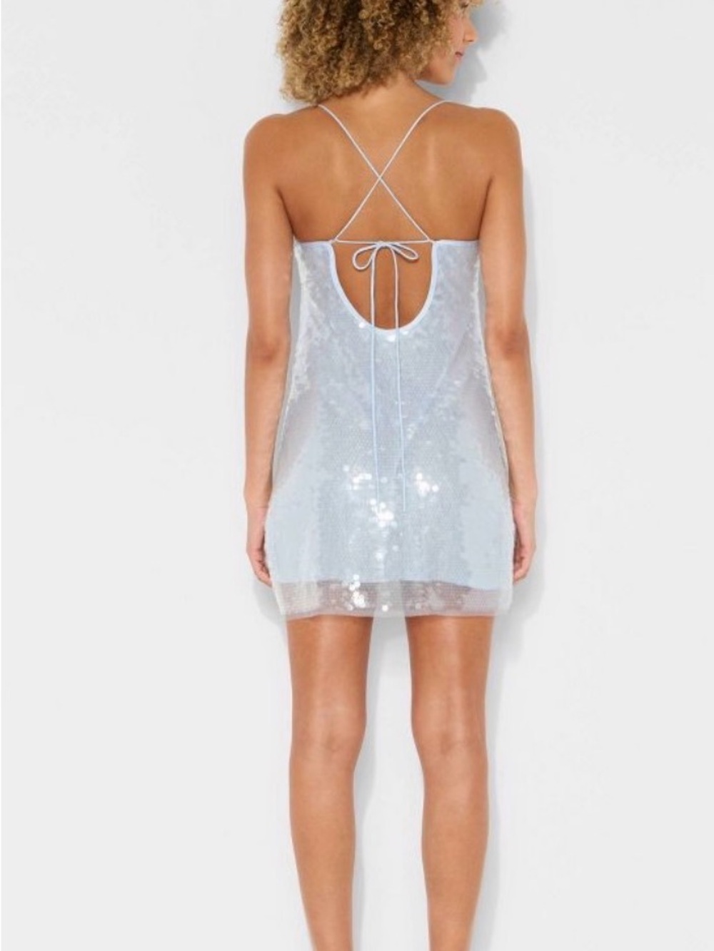 wild fable Iridescent Sequin Cowl Slip Dress - Pale Blue - Picture 3 of 9